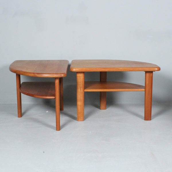 2 teak side tables, Denmark, 1970s. NIELS BACH