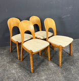 4  SOLID TEAK SCULPTURED CHAIRS. NIELS KOEFOED.