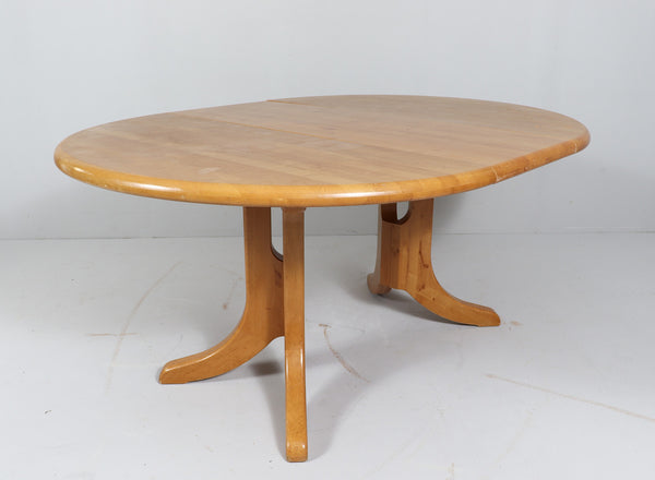 White oak extendable dining table, 1980s. By RAINER DAUMILLER
