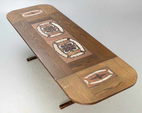 OAK DINING TABLE WITH TILES Poul H. Poulsen, Gangsoe Möbler.