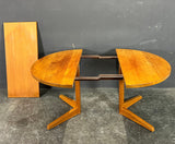 SOLID ROUND TEAK TABLE WITH ONE INSERT