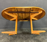 SOLID ROUND TEAK TABLE WITH ONE INSERT