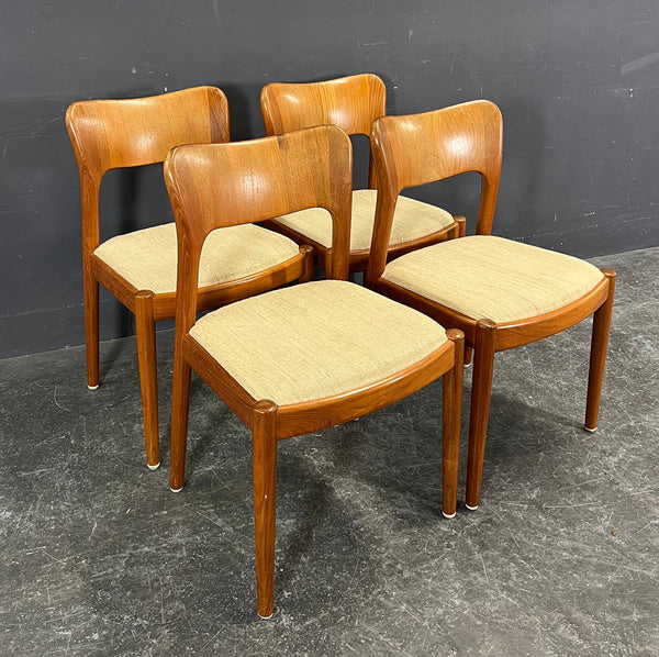 4 SOLID TEAK CHAIRS. NIELS KOEFOED.