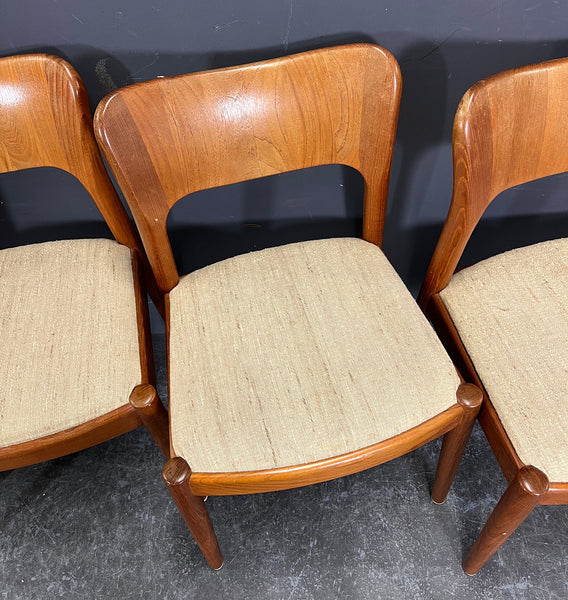 4 SOLID TEAK CHAIRS. NIELS KOEFOED.