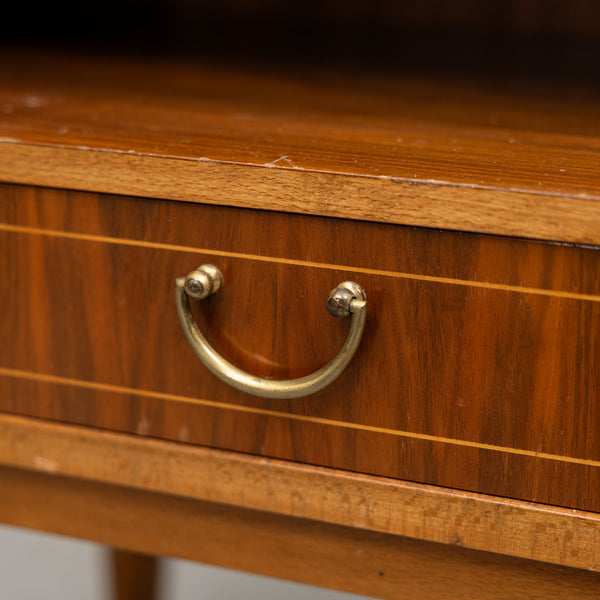 Swedish beech and walnut modern bookcase, probably Slutarps furniture industry, 1940s/1950s.