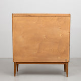 Swedish beech and walnut modern bookcase, probably Slutarps furniture industry, 1940s/1950s.