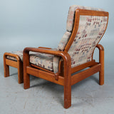 TEAK Armchair/lounge chair with ottoman, fabric, 1960s, Denmark