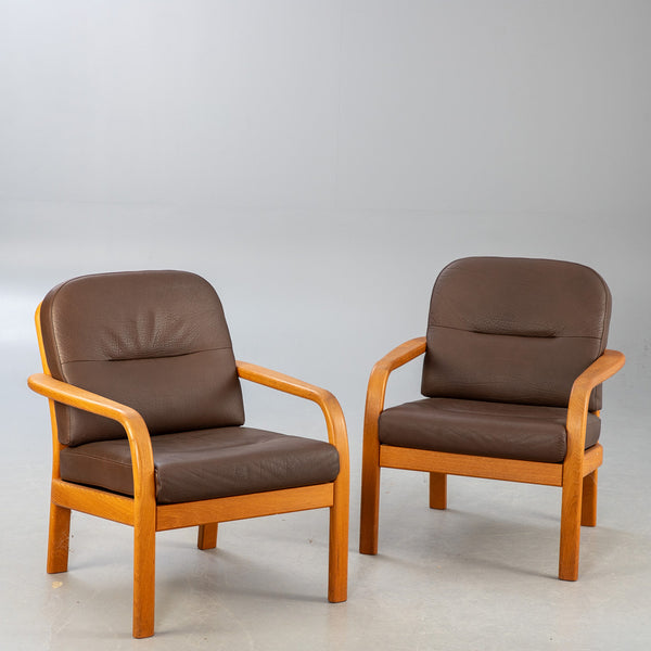 2 teak armchairs. Denmark, 1970s HOLSTEBRØ.