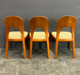 NIELS KOEFOED. 6 SOLID TEAK SCULPTURED CHAIRS.