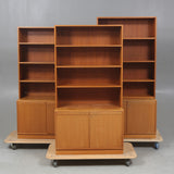 A set of 3 teak bookcases, 1960/1970's.