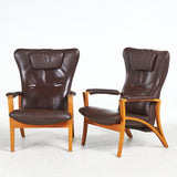 HJORT KNUDSEN. A pair of leather armchairs