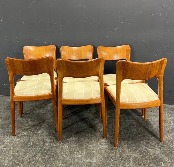 6 TEAK CHAIRS.  NIELS KOEFOED.