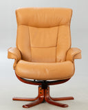 Relax armchair with stool, 21st century.