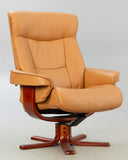 Relax armchair with stool, 21st century.