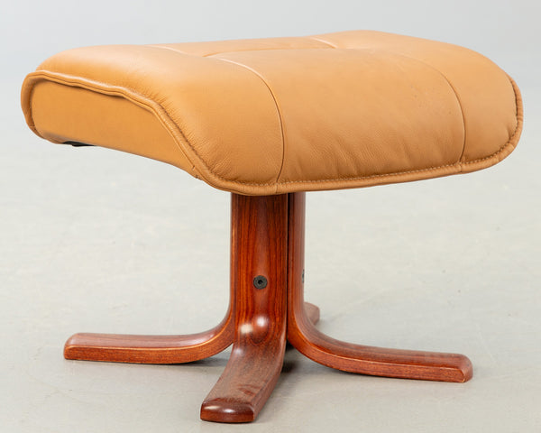 Relax armchair with stool, 21st century.