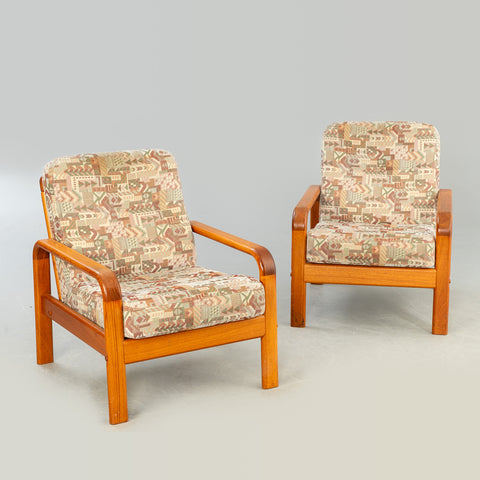 2 TEAK armchairs, Denmark, 1960s.