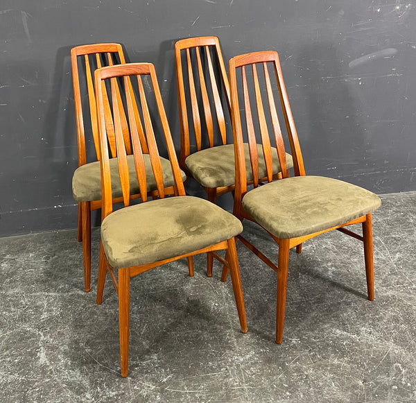 4 TEAK DINING CHAIRS BY NIELS KOEFOED.