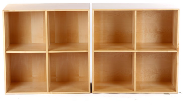 SIX SHELVES AND CUPBOARDS MADE FROM  ASH.