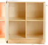 SIX SHELVES AND CUPBOARDS MADE FROM  ASH.