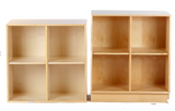 SIX SHELVES AND CUPBOARDS MADE FROM  ASH.