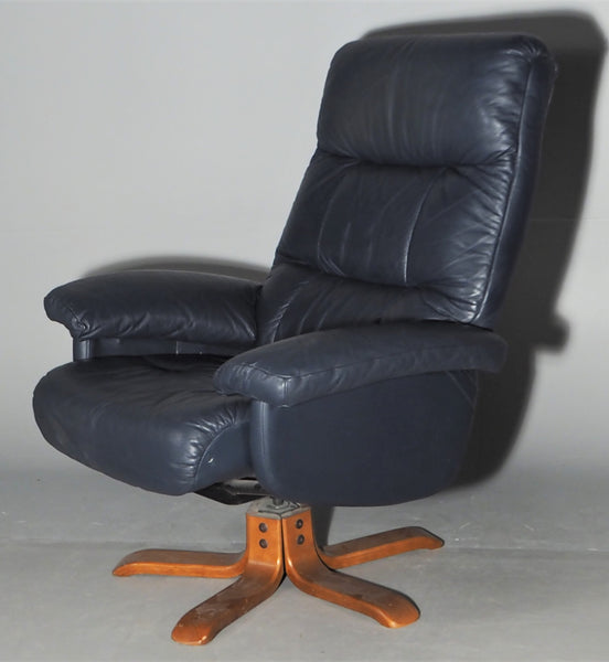 Swivel/ tilt Leather armchair and stool