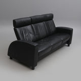 BLACK LEATHER SOFA - Stressless, Ekornes.