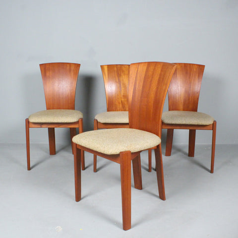 Four TEAK Dining Room Chairs, Denmark, 1960s  Koefoeds Hornslet,.