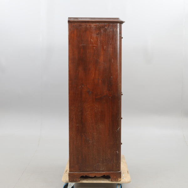 Drop Leaf desk with brass fittings, drawers , 19th century.