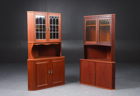 Two teak corner cabinets, 1960s