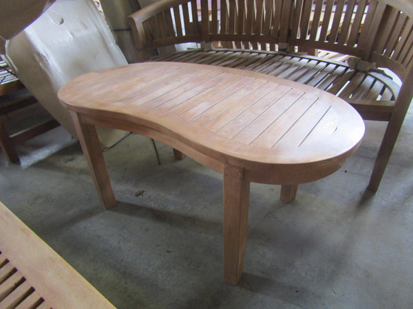 Solid Teak Outdoor Kidney Shaped Coffee Table