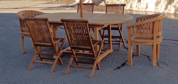 Solid Teak Outdoor Dining Table With Extension