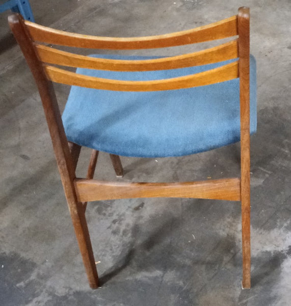 5 solid walnut chairs,  with teak back, Danish
