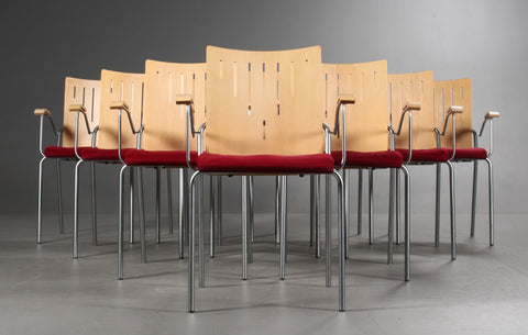 By Danerka.  arm chairs,maple and chrome.