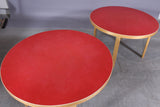 Two Red Surfaced Children's Tables by Alvar Aalto