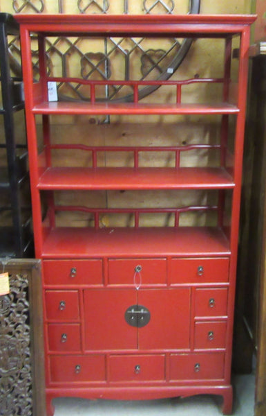 Oriental Red Bookcase