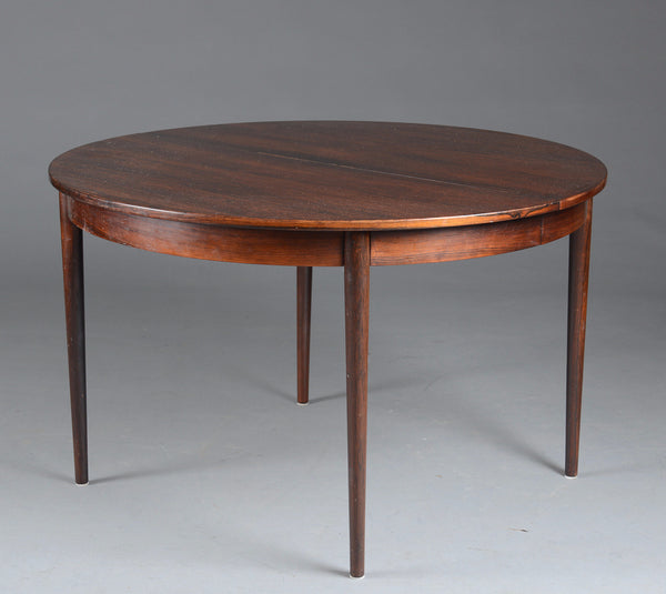 Round Rosewood Dining Table with Extensions