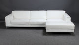 White Leather Sofa With Chaise Longue