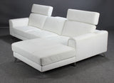 White Leather Sofa With Chaise Longue