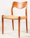 Niels O. Moller Dining Chairs, Model 71 in teak and papercord