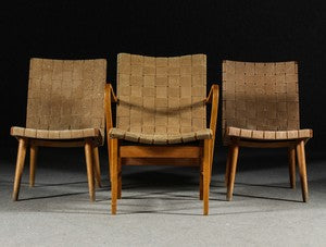 One Birch Braided Armchair and Two Birch Braided Chairs