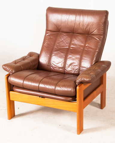 Leather / Teak Armchair