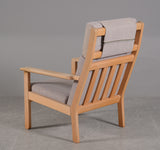 Backside of Beech Frame Armchair with Wool Upholstery by Bernt