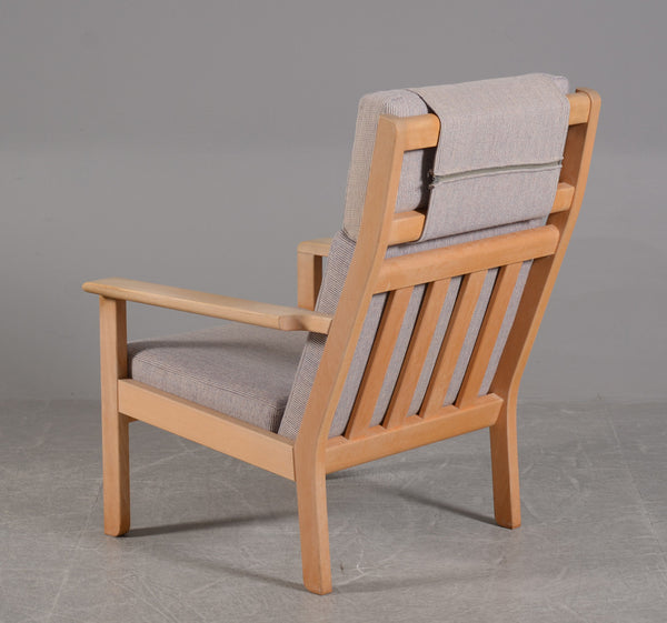 Backside of Beech Frame Armchair with Wool Upholstery by Bernt