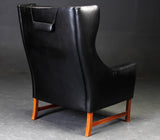 Teak / Leather Wing Chair