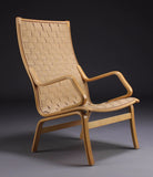 Beech Frame Armchair with Woven Seat and Back