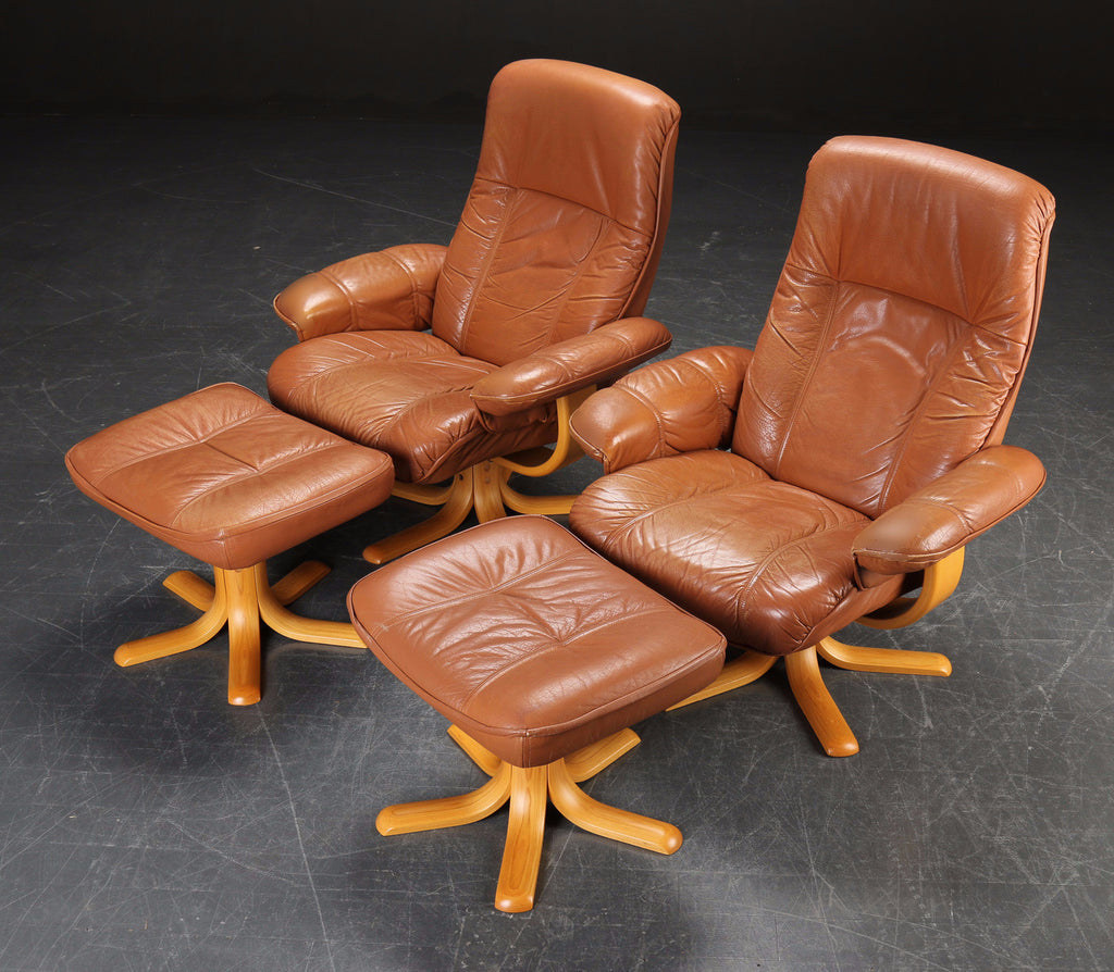 Leather Armchair and Ottoman Mostly Danish Furniture Ottawa