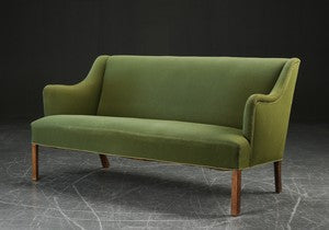 Model 4709 Green Wool Sofa with Beech Legs by Borge Mogensen