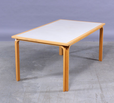 Beech Dining Table with White Surface by Rud Thygesen and Johnny Sorensen