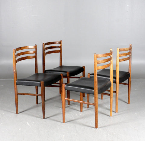 Rosewood Black Leather Chair - Mostly Danish Furniture Ottawa