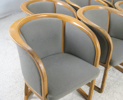 Sculptural Armchairs with wool upholstery